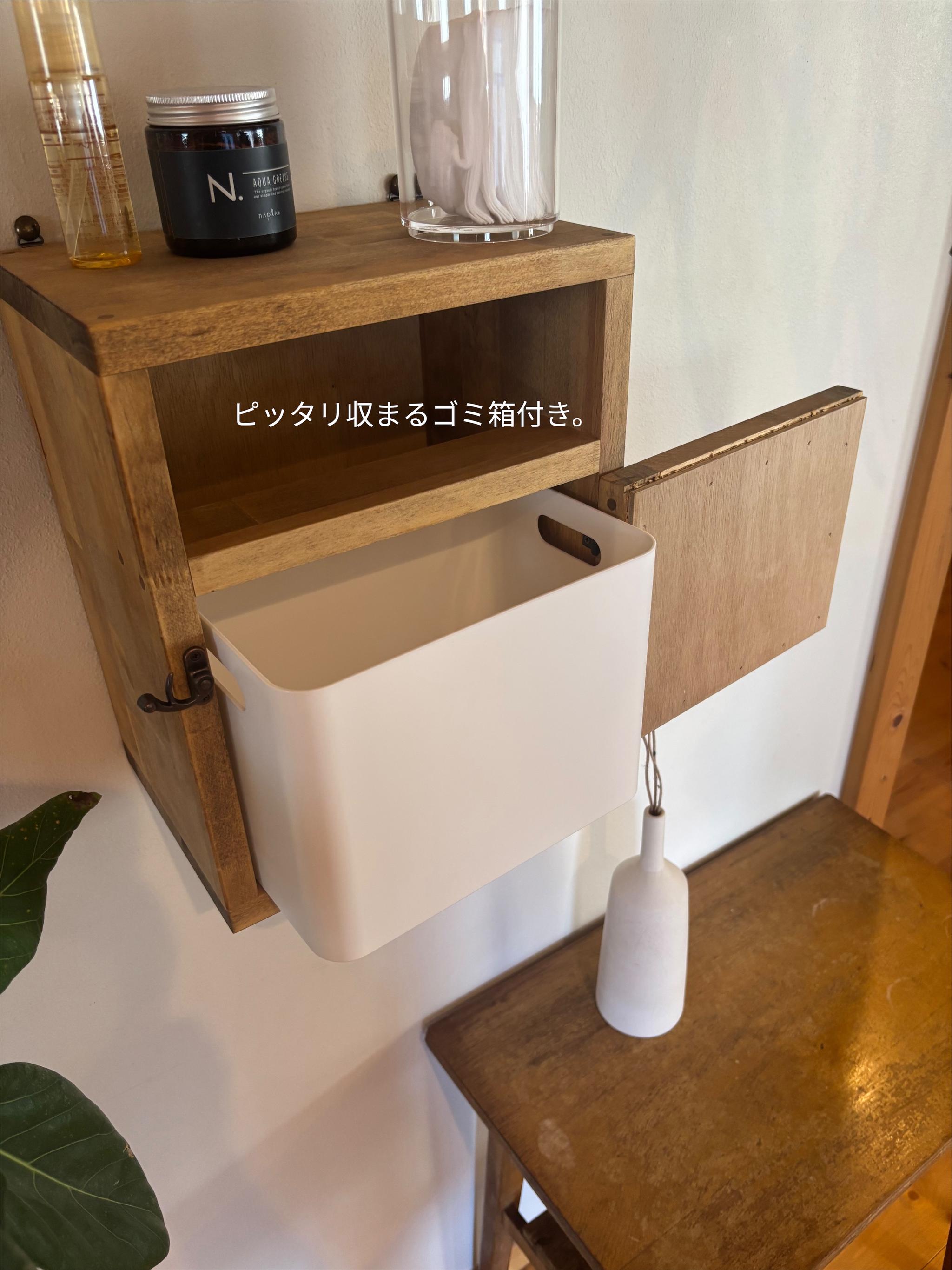 【新作】117.壁掛けゴミ箱　ダストボックス/壁掛け収納/画鋲取り付け/ウォールシェルフ/キャビネット/サニタリー | 2枚目