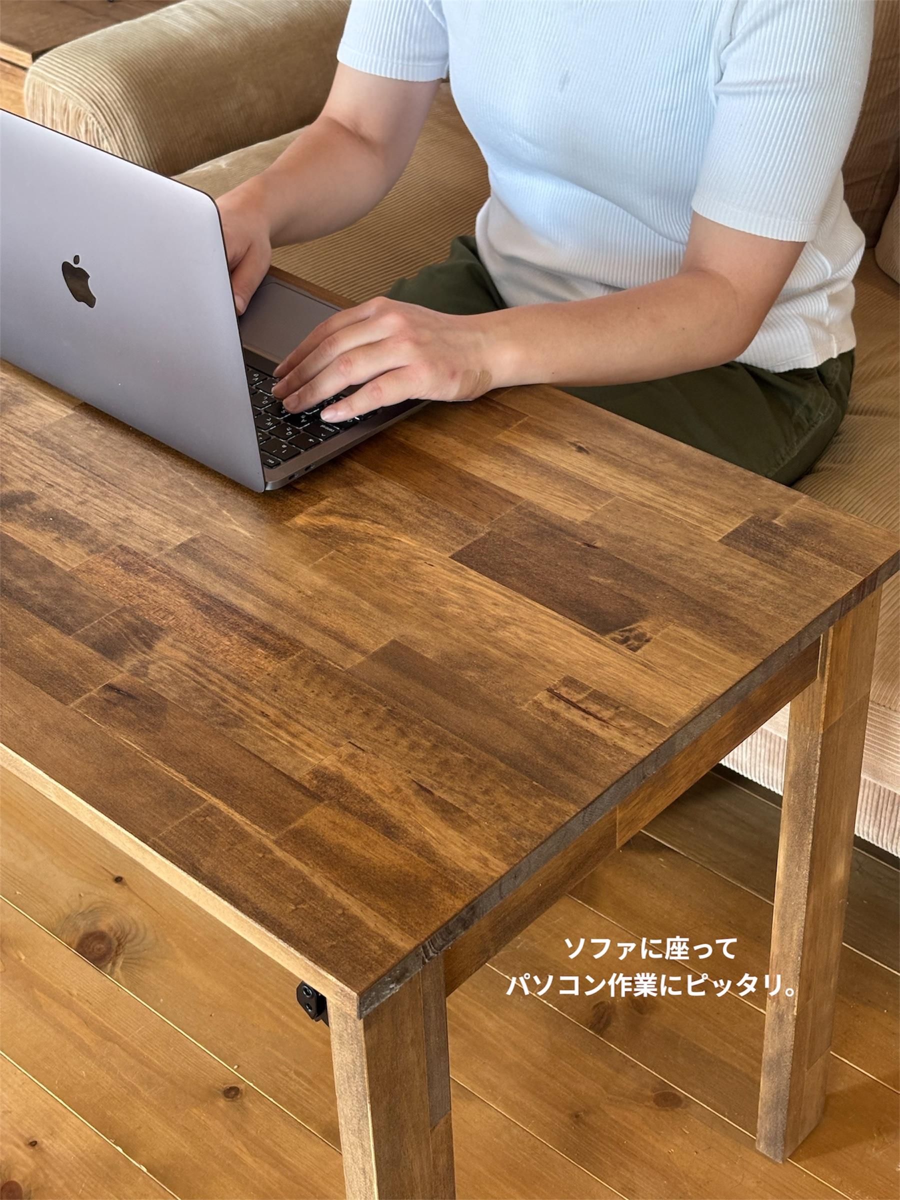 【新作】113.天然木折りたたみハイテーブル 机/リビングテーブル/フォールディング/収納/コンパクト | 2枚目