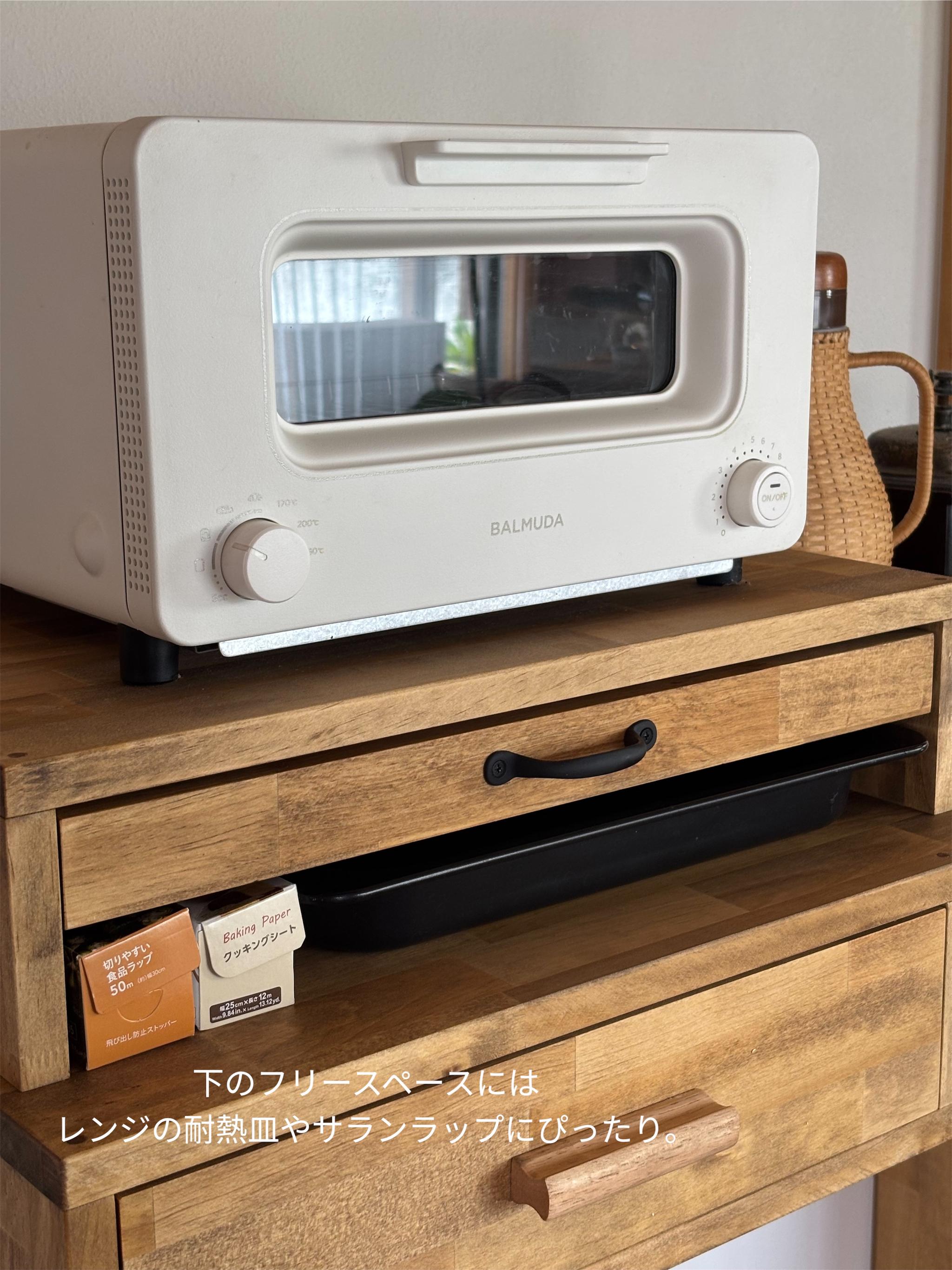 【新作】116.スライド式レンジラック トースター台/レンジ収納/キッチンラック/引き出し/作業台 | 5枚目